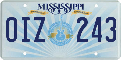 MS license plate OIZ243