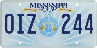 MS license plate OIZ244