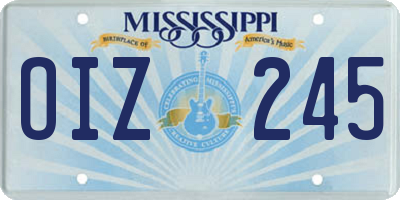 MS license plate OIZ245