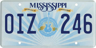 MS license plate OIZ246