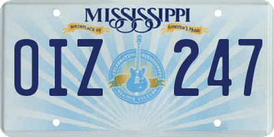 MS license plate OIZ247