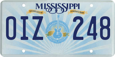 MS license plate OIZ248