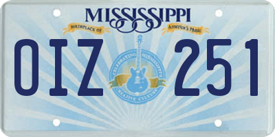 MS license plate OIZ251