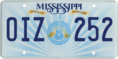 MS license plate OIZ252