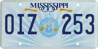 MS license plate OIZ253