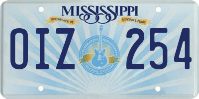 MS license plate OIZ254