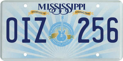 MS license plate OIZ256