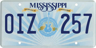 MS license plate OIZ257