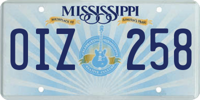 MS license plate OIZ258