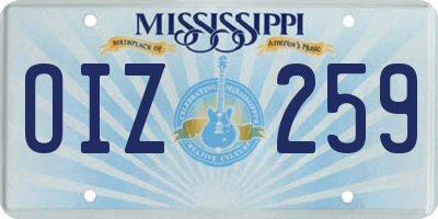 MS license plate OIZ259