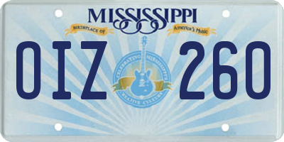 MS license plate OIZ260