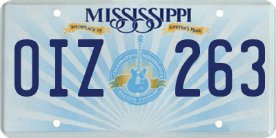 MS license plate OIZ263