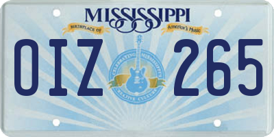 MS license plate OIZ265