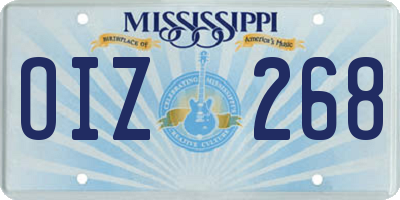 MS license plate OIZ268
