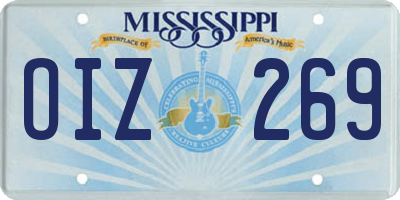 MS license plate OIZ269