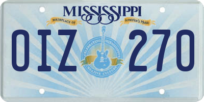 MS license plate OIZ270