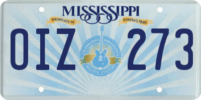 MS license plate OIZ273