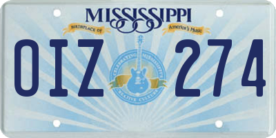 MS license plate OIZ274
