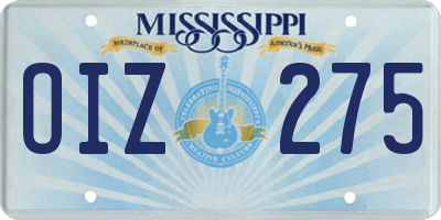 MS license plate OIZ275