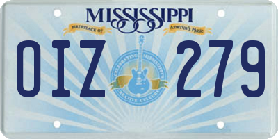 MS license plate OIZ279