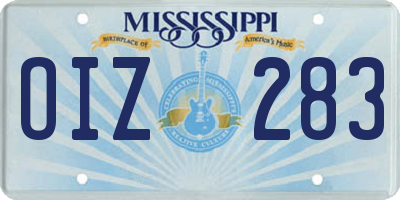 MS license plate OIZ283