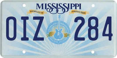 MS license plate OIZ284