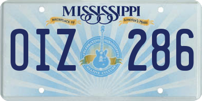 MS license plate OIZ286