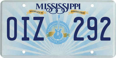 MS license plate OIZ292