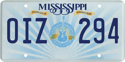 MS license plate OIZ294