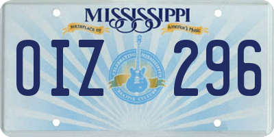MS license plate OIZ296