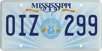 MS license plate OIZ299