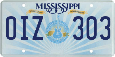 MS license plate OIZ303