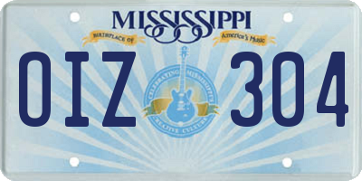 MS license plate OIZ304