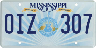 MS license plate OIZ307