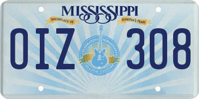 MS license plate OIZ308