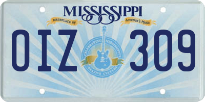 MS license plate OIZ309