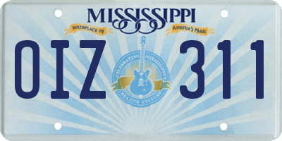 MS license plate OIZ311
