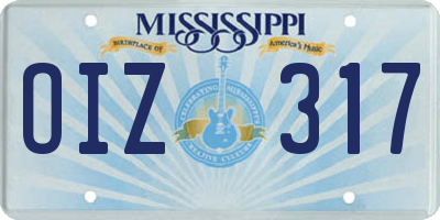 MS license plate OIZ317