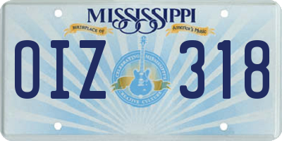 MS license plate OIZ318