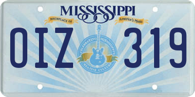MS license plate OIZ319