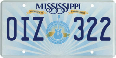 MS license plate OIZ322