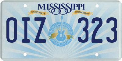 MS license plate OIZ323