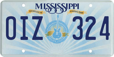 MS license plate OIZ324