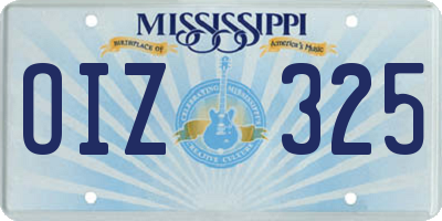 MS license plate OIZ325