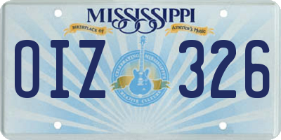 MS license plate OIZ326