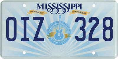 MS license plate OIZ328