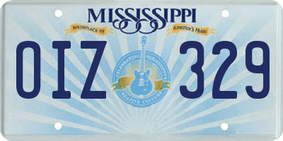 MS license plate OIZ329