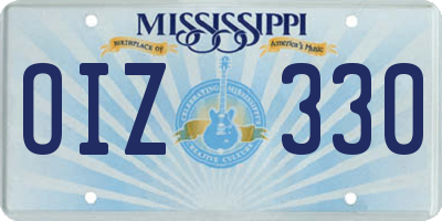MS license plate OIZ330