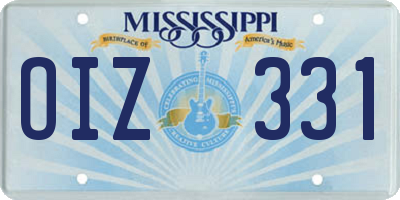 MS license plate OIZ331