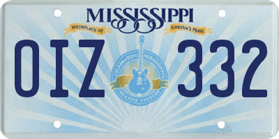 MS license plate OIZ332